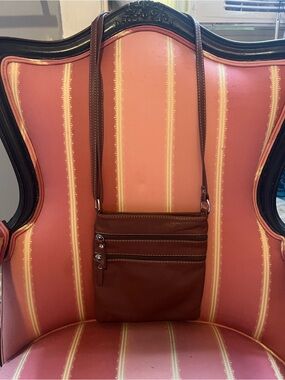 Borse In Pelle Italian Brown Genuine Leather Crossbody Bag Multi-Pocket